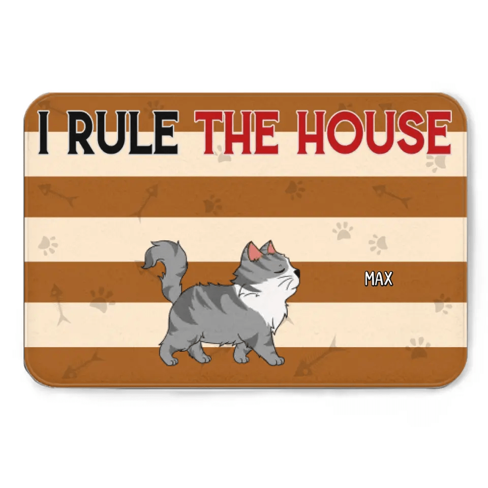 Personalized Doormat For Dog, Cat, Pet Lovers - We Rule The House - OLESA