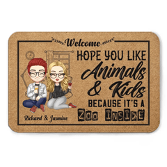 Personalized Doormat - Hope You Like Animals And Kids - OLESA