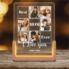 Personalized Frame with LED -Valentines Day Gifts for Mom, Custom 6 Photos - OLESA