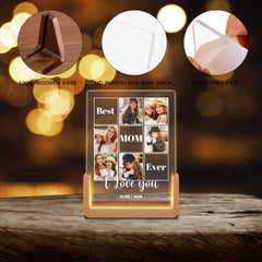Personalized Frame with LED -Valentines Day Gifts for Mom, Custom 6 Photos - OLESA