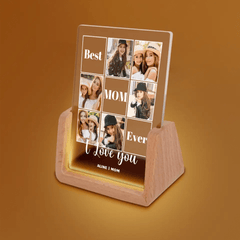 Personalized Frame with LED -Valentines Day Gifts for Mom, Custom 6 Photos - OLESA