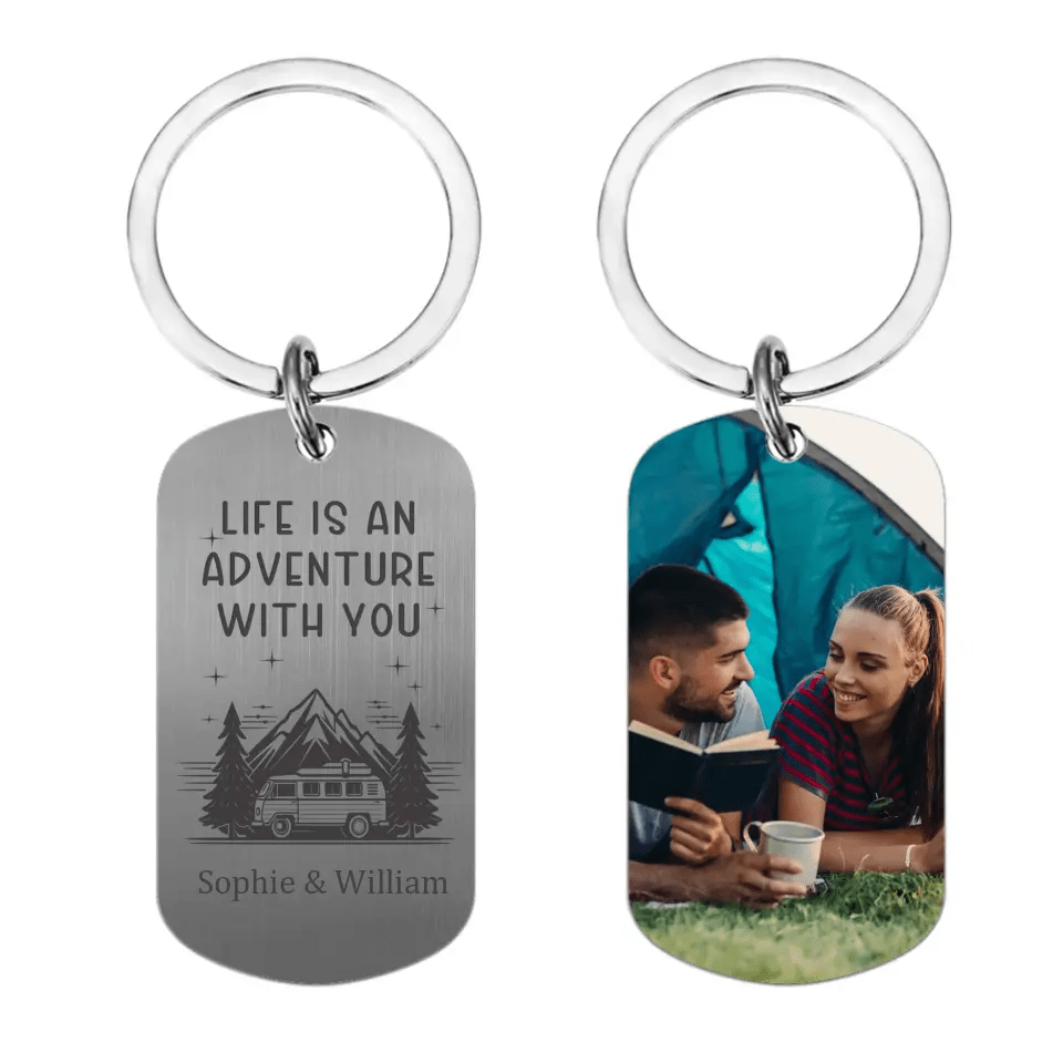 Personalized Keychain - Gift For Camping Couples - OLESA