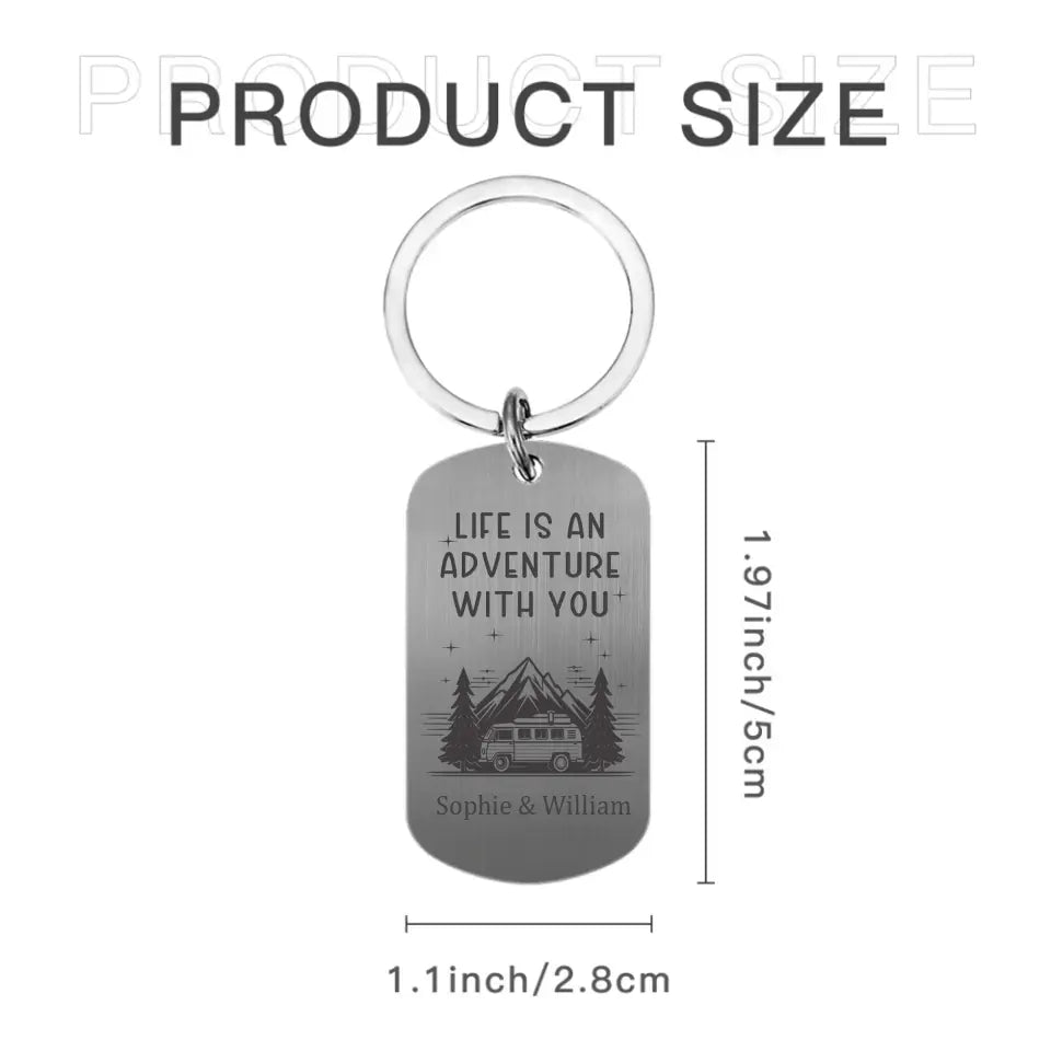 Personalized Keychain - Gift For Camping Couples - OLESA