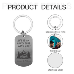 Personalized Keychain - Gift For Camping Couples - OLESA