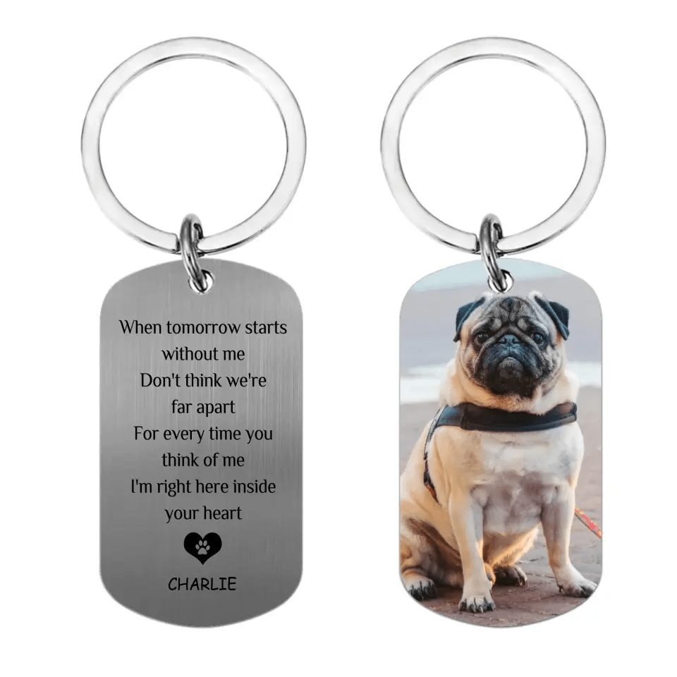 Personalized Keychains - Pet Memorial Gifts Cat And Dog Keychain - OLESA