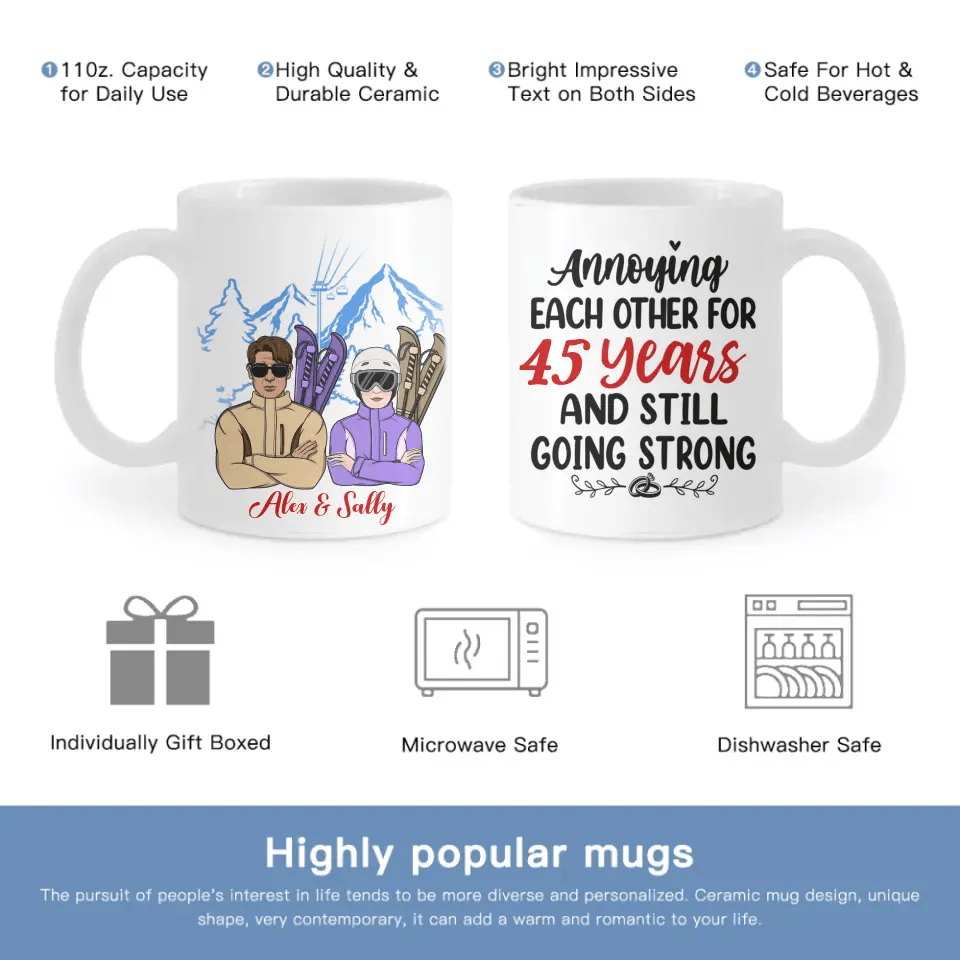 Personalized Mug For Couples - Older Couple Annoying Each Other - OLESA