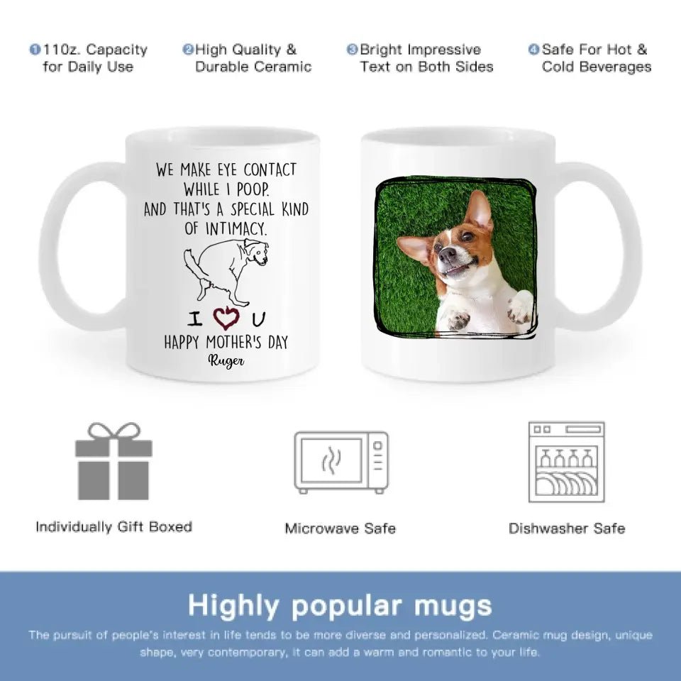 Personalized Mug For Dog Mom - We Make Eye Contact While I Poop -Gifts For Dog Lovers, Mothers Day - OLESA