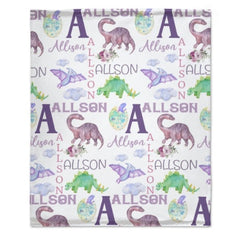 Personalized Name Dinosaur Blanket - Gifts for Kids - ARNOVIC