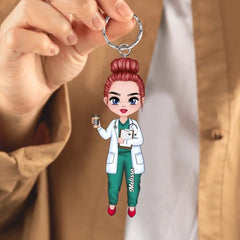 Personalized Nurse Character Keychain - Gift For Nurse - OLESA