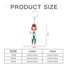 Personalized Nurse Character Keychain - Gift For Nurse - OLESA