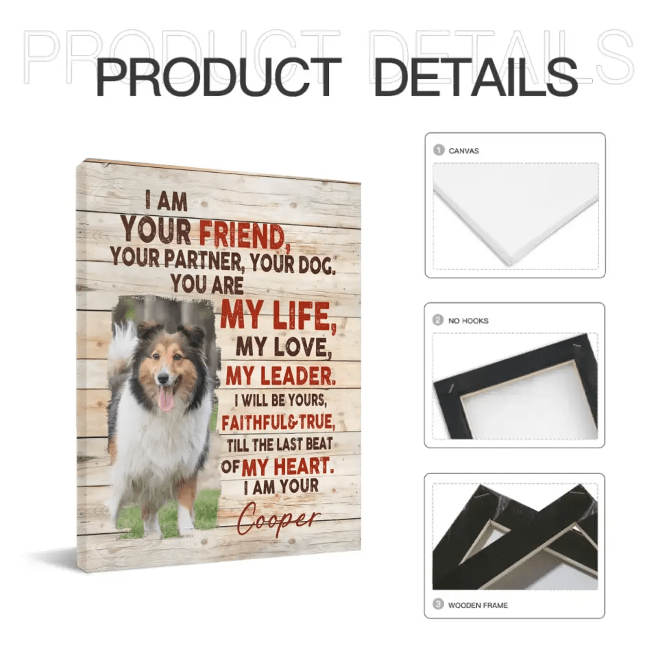 Personalized Photo Custom Dog Portrait Canvas - I Am Your Dog - OLESA