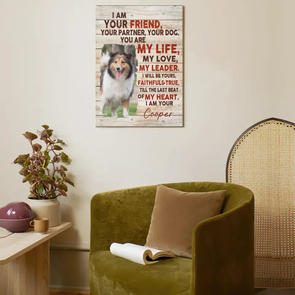 Personalized Photo Custom Dog Portrait Canvas - I Am Your Dog - OLESA