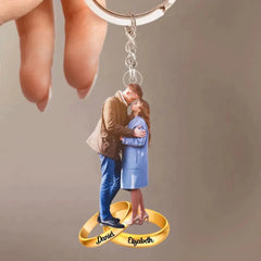 Personalized Photo Keychain - Gift For Couple, Wife, Husband - OLESA