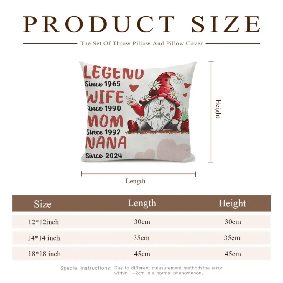 Personalized Pillow - Legend Since, Wife Since, Mom Since, Nana Since - OLESA