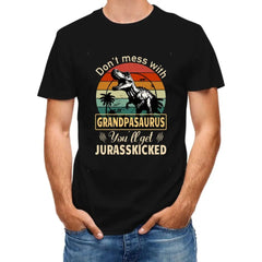 Personalized T shirt - Don't mess with grandpasaurus you'll get jurasskicked - OLESA