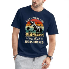 Personalized T shirt - Don't mess with grandpasaurus you'll get jurasskicked - OLESA