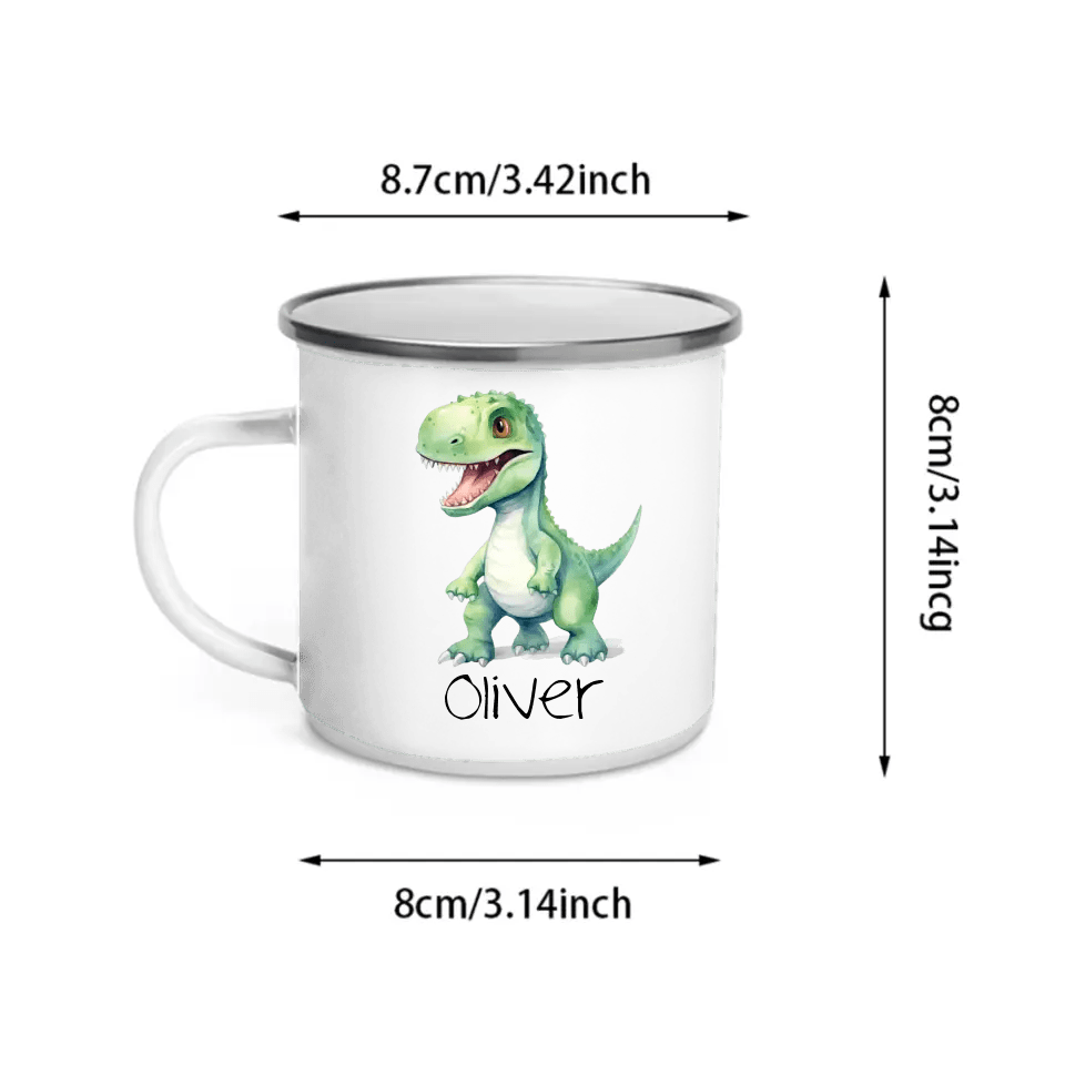 Personalized Truck Train Airplane Vehicles / Dinosaur Mug for Kids - Hot Chocolate / Milk Mug - OLESA