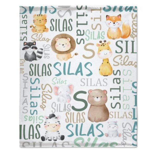 Personalized Woodland Animals Baby Blanket - Birthday Gifts for Baby Kids - ARNOVIC