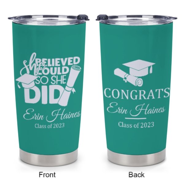 She Believed She Could Custom Graduation Tumblers Class of 2023 - Graduation Gift - ARNOVIC