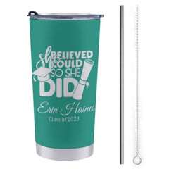 She Believed She Could Custom Graduation Tumblers Class of 2023 - Graduation Gift - ARNOVIC