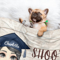 Shoot For The Stars Graduate - Personalized Blanket - ARNOVIC