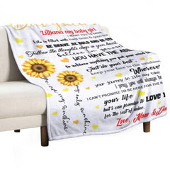 Sunflower Custom Name Blanket-Gift for Daughter - ARNOVIC