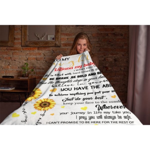 Sunflower Custom Name Blanket-Gift for Daughter - ARNOVIC