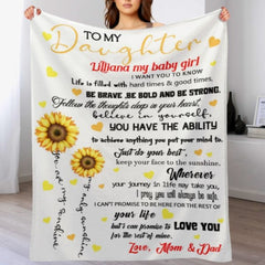 Sunflower Custom Name Blanket-Gift for Daughter - ARNOVIC