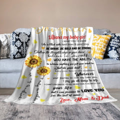 Sunflower Custom Name Blanket-Gift for Daughter - ARNOVIC