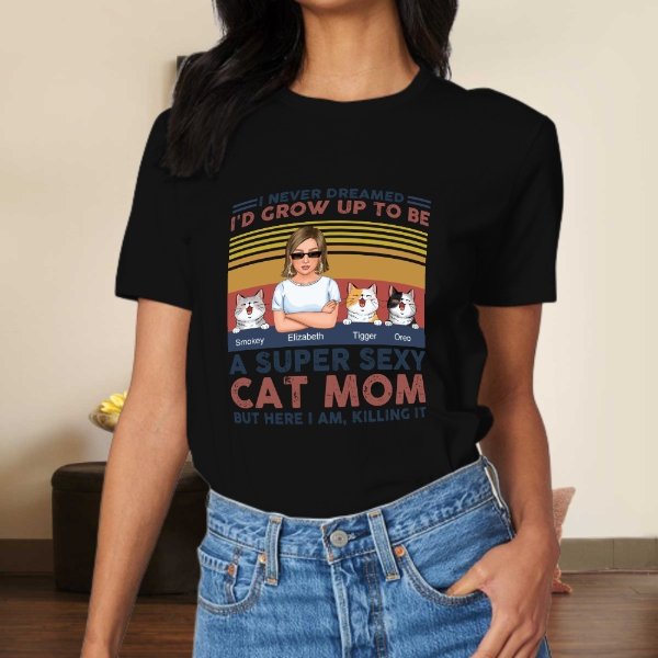 Super Cat Mom - Cat Personalized Custom Unisex T-shirt - Gift For Pet Owners, Pet Lovers - OLESA