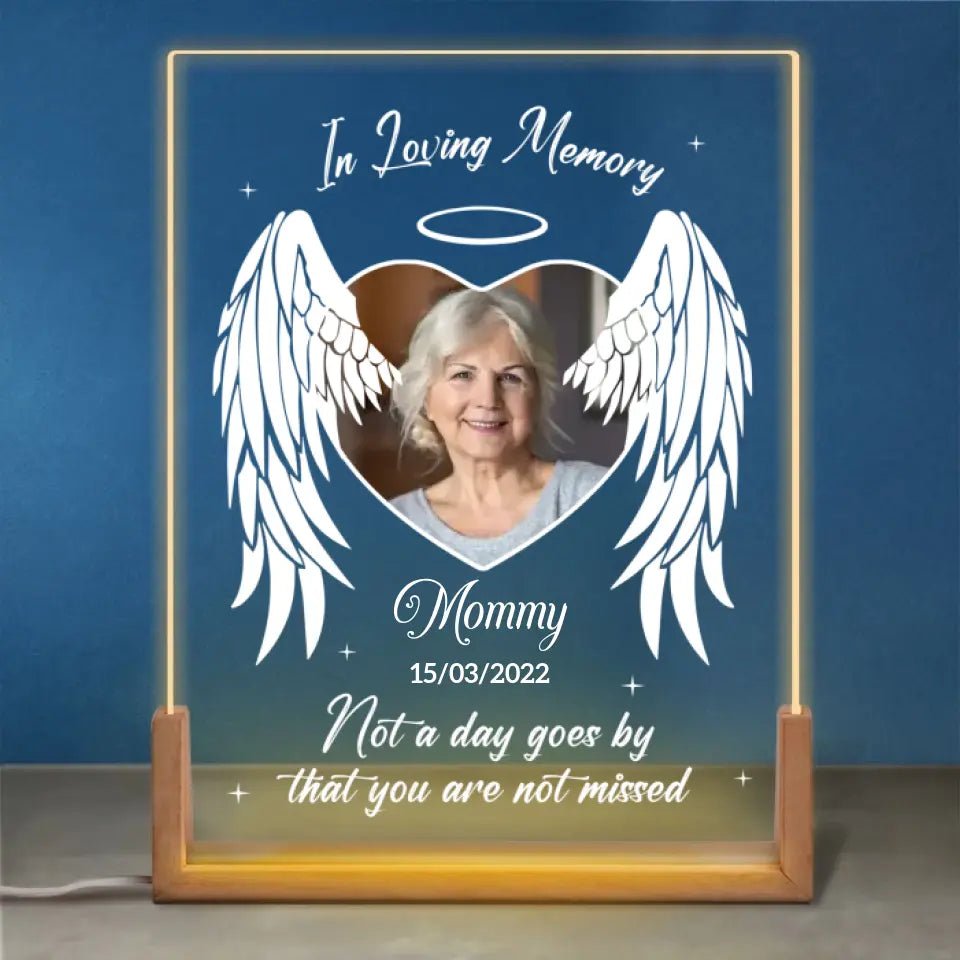 Sympathy Gift - Custom Photo Your Light Will Always Shine In My Heart - Memorial Personalized Custom Shaped LED Night Light - OLESA