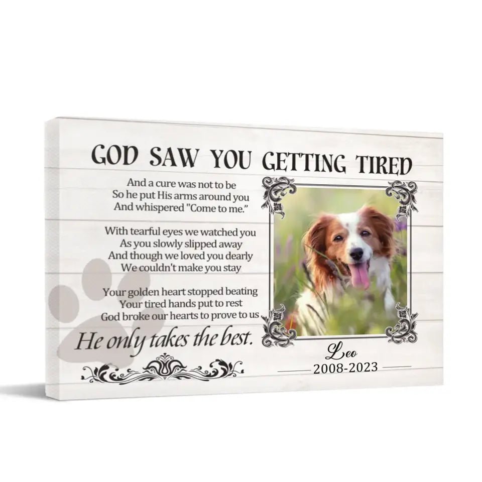 Sympathy Gifts Custom Photo Personalized Canvas Wall Art - For Pet DogCat Owners - OLESA