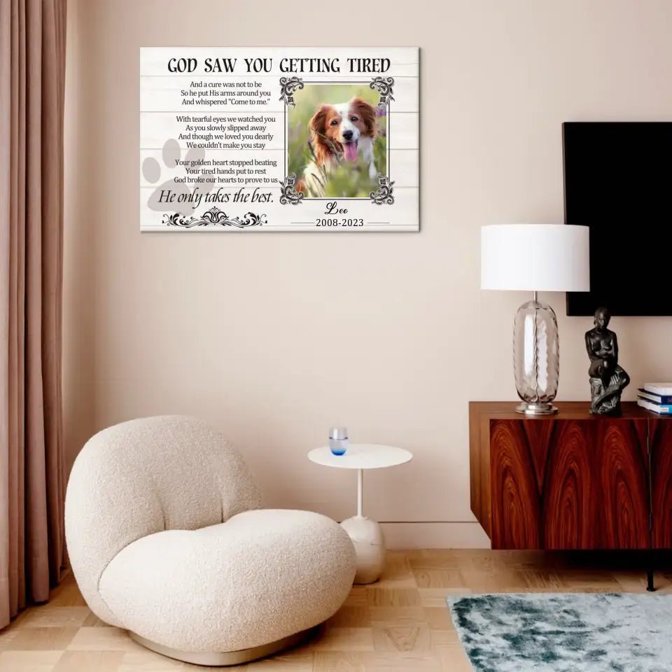 Sympathy Gifts Custom Photo Personalized Canvas Wall Art - For Pet DogCat Owners - OLESA