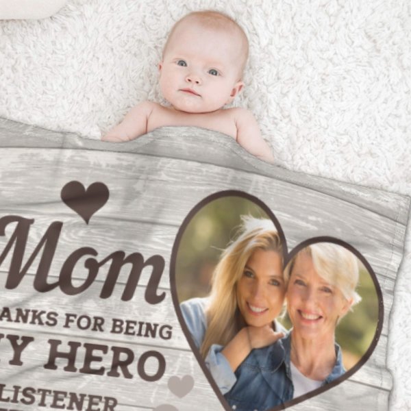 Thank You For Simply Being There Every Time - Upload Image, Gift For Mom, Personalized Blanket - ARNOVIC