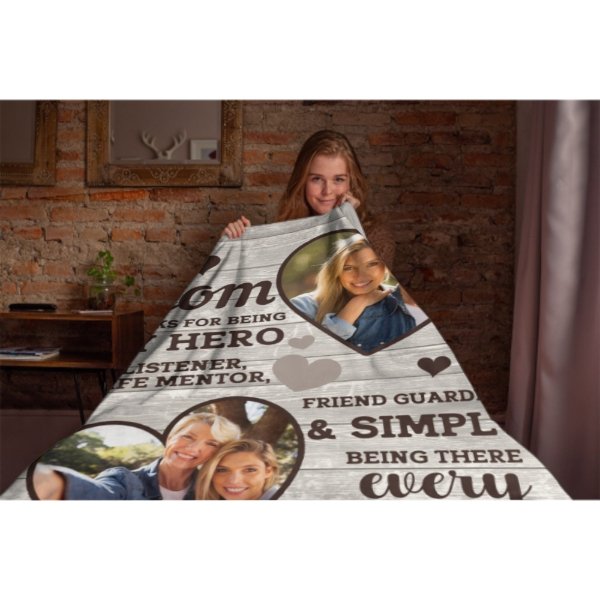 Thank You For Simply Being There Every Time - Upload Image, Gift For Mom, Personalized Blanket - ARNOVIC