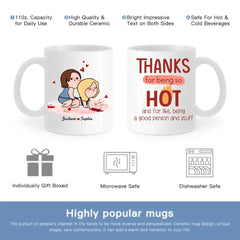 Thanks For Being So Hot, Couple Gift, Personalized Mug, Naughty Couple Mug - OLESA