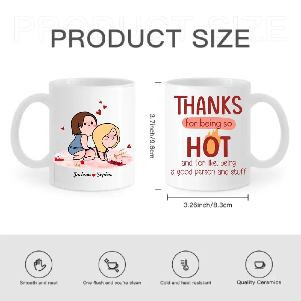 Thanks For Being So Hot, Couple Gift, Personalized Mug, Naughty Couple Mug - OLESA