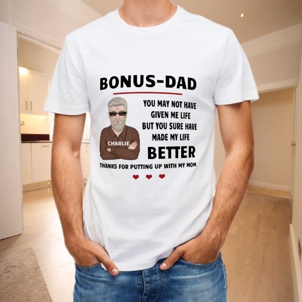 Thanks For Putting Up With My Mom- Gift For Dad, Funny Personalized T-shirt - OLESA