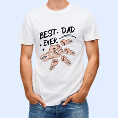 The Best Dad Ever - Family Personalized Custom Unisex T-shirt - Father's Day, Birthday Gift For Dad - OLESA