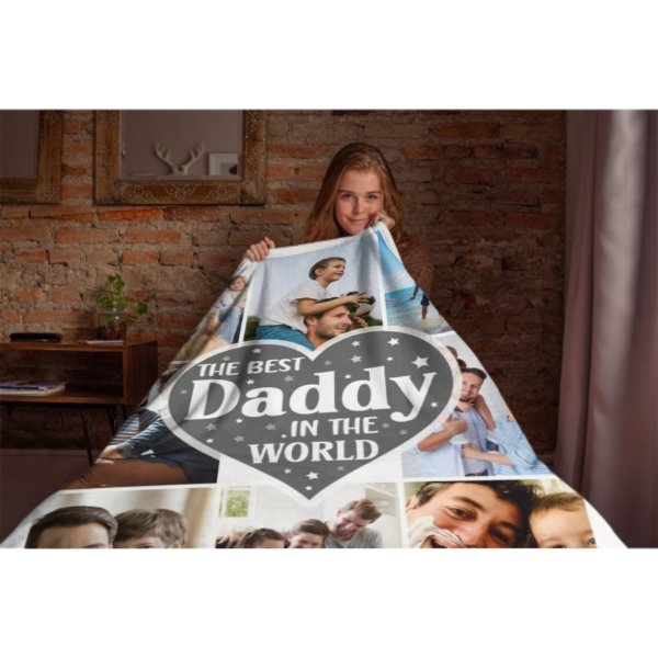 The Best Daddy In The World - Photo Custom Blanket - Gifts For Dad - ARNOVIC