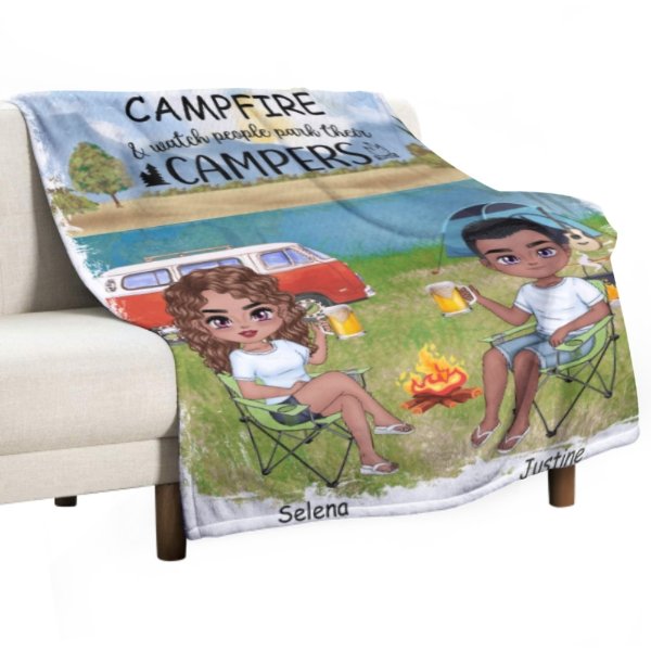 The Best Memories Are Made Camping - Husband & Wife - Gift For Camping Couples, Personalized Blanket - ARNOVIC