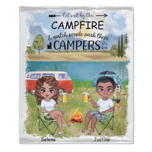 The Best Memories Are Made Camping - Husband & Wife - Gift For Camping Couples, Personalized Blanket - ARNOVIC