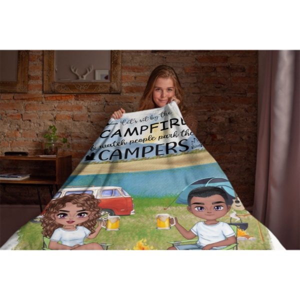 The Best Memories Are Made Camping - Husband & Wife - Gift For Camping Couples, Personalized Blanket - ARNOVIC