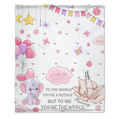 To The World You Are A Mother - Personalized Blanket - OLESA