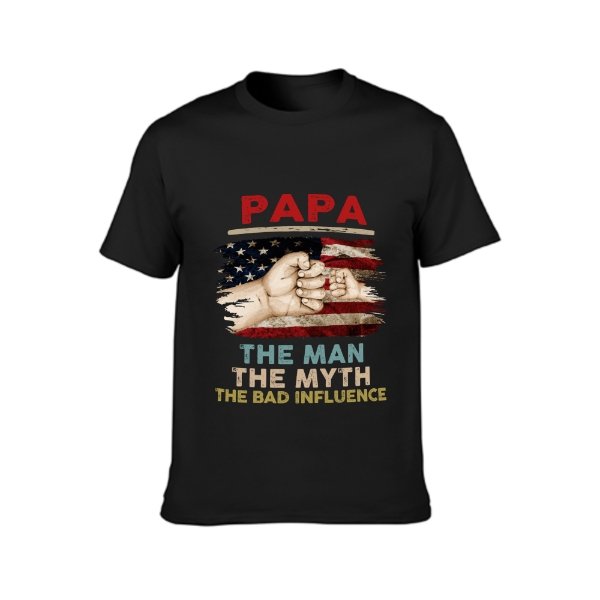 USA The Man The Myth The Bad Influence - Gift for Dad, Personalized Custom Unisex T-shirt - OLESA