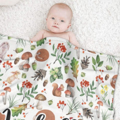 Vintage Forest Custom Name Blanket - Gifts for Baby - ARNOVIC