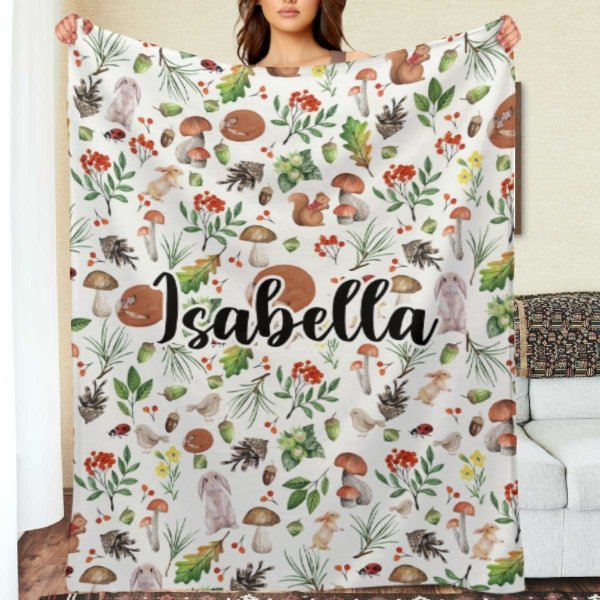Vintage Forest Custom Name Blanket - Gifts for Baby - ARNOVIC