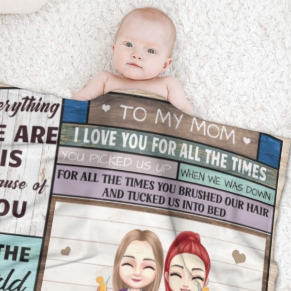 We Love You From All The Times - Family Personalized Custom Blanket - Birthday Gift For Mom From Daughter - ARNOVIC