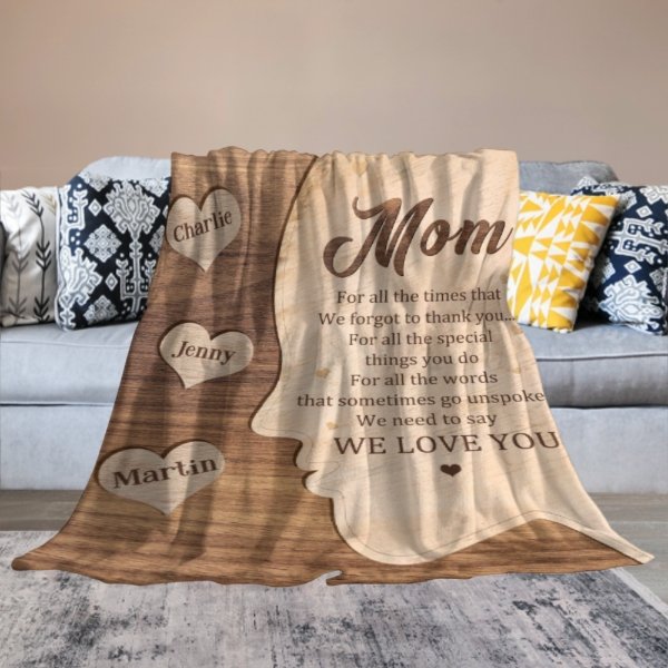 Mom I Need To Say I Love You Blanket, Personalized Mom Blanket