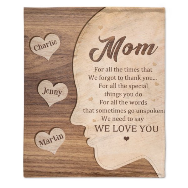 Mom I Need To Say I Love You Blanket, Personalized Mom Blanket